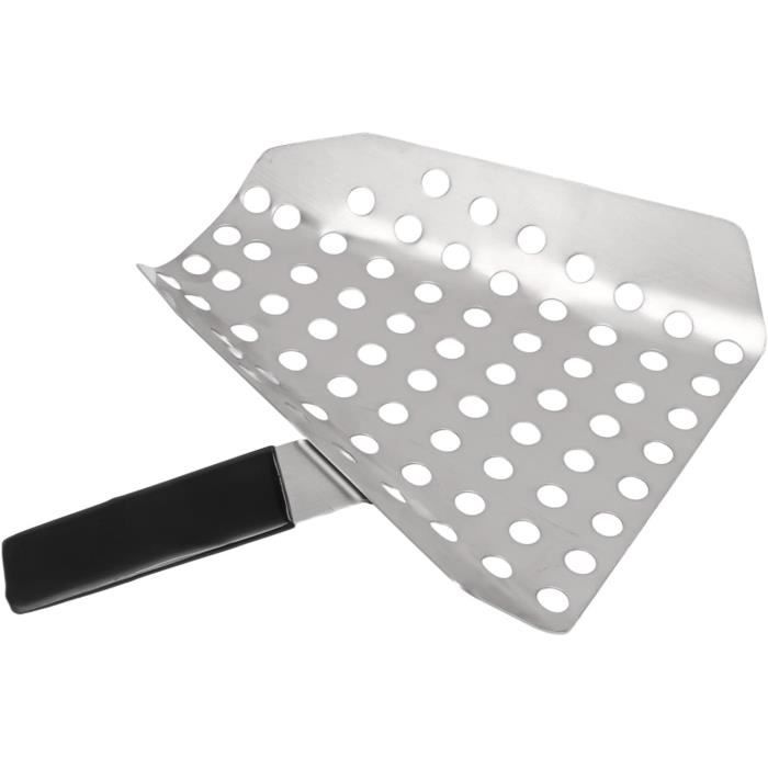 Pelle à Frites Inox Antidérapante - Format 195x238mm - Pour Popcorn, Frites, Céréales - Lavable Lave-vaisselle
