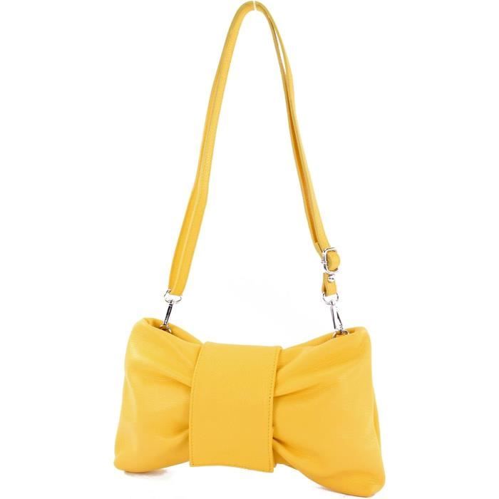 Modamoda De T214 – Petit Sac à Bandoulière En Cuir Italien Authentique