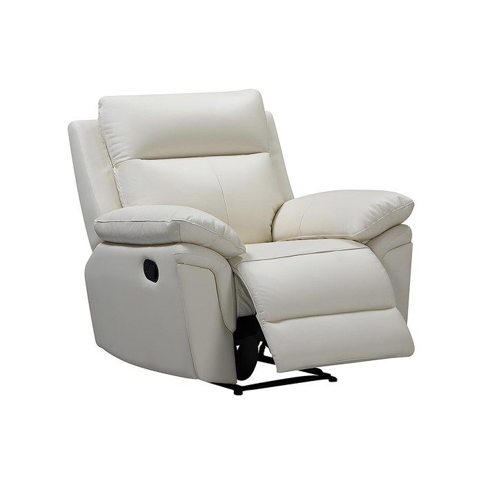 Thai Mobilier - Fauteuil de bureau cuir blanc cassé et bois foncé