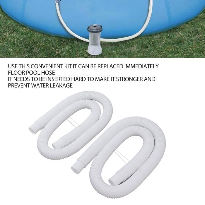 Tuyaux De Rechange Pour Piscine Hors-sol 32 Mm - Lot De 2 Tuyaux De 1 M + 4 Pinces Métal, Compatibles Pompes 330-1000 GPH