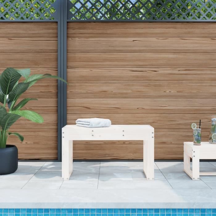 vidaXL Banc de jardin 80x38x45 cm bois massif de pin 825087 - vue 2