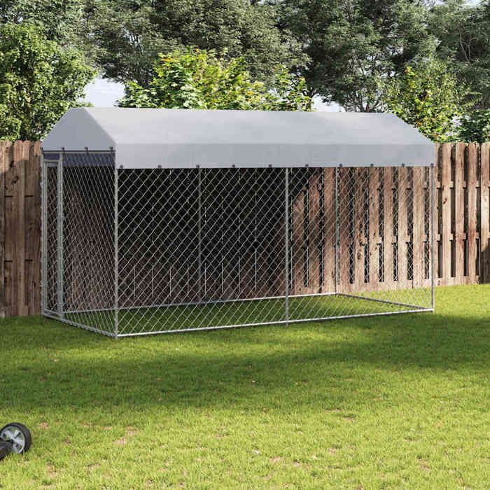 vidaXL Chenil d'extérieur avec toit 382x192x225 cm