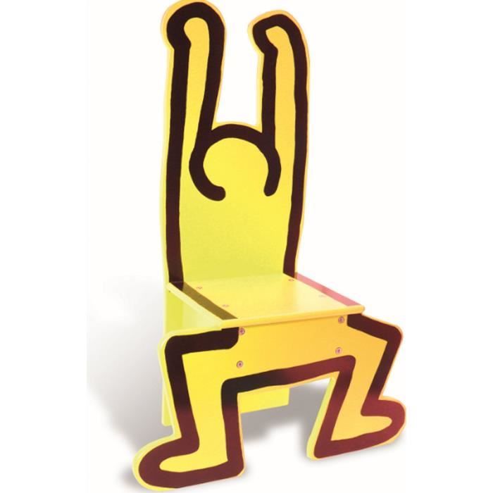 Chaise en bois - VILAC - Keith Haring jaune - Contemporain - Design - Enfant
