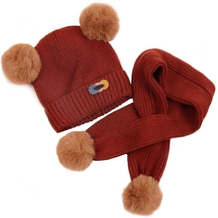 Ensemble Bonnet Et Echarpe Pour Bebe En Tricot Chaud Pour Enfants De 6 A 24 Mois Cdiscount Pret A Porter