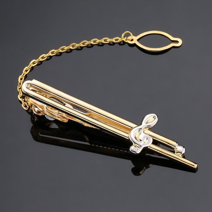 Pince à Cravate Vintage – Motif Bateau, Navire, Voilier – Doré Et Argenté – Très Bon état