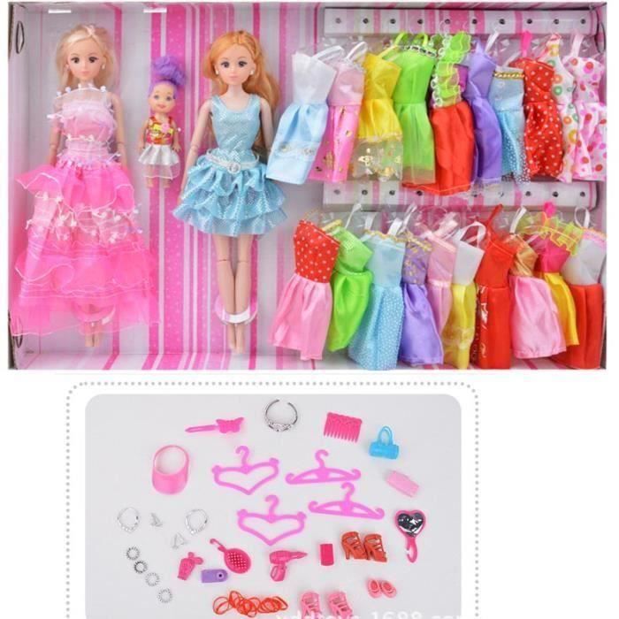 Cadeau d'anniversaire Barbie poupée princesse plusieurs ensembles de