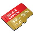 Carte mémoire microSDXC SanDisk Extreme 512 Go + adaptateur SD jusqu'à 160 Mo-s, avec la Classe de vitesse UHS 3 (U3), V30 -1