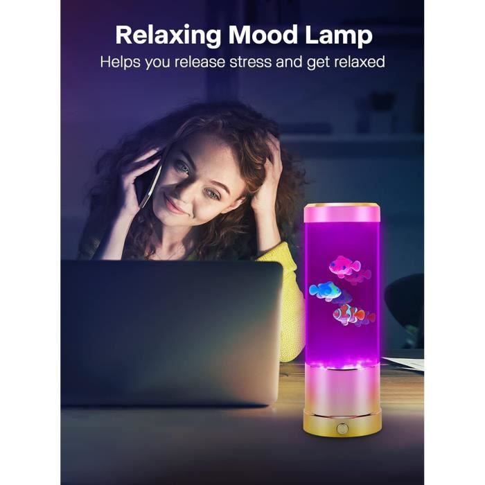 Lampe Lave, Veilleuse Enfant Avec 3 Poisson 7 Couleurs Lumières Led  Transformables, Usb-Piles Alimenté Lampe Aquarium Simulé [B497]