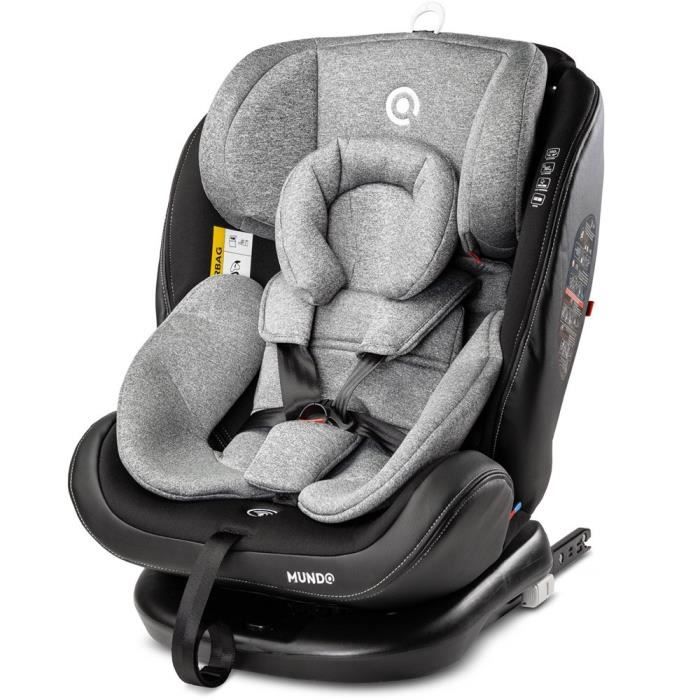 Siège-auto pivotant 360° ISOFIX évolutif Groupe 0+-1-2-3 Gris