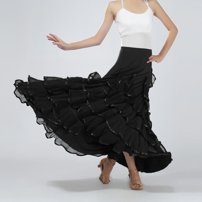 Jupe Flamenco PINTUTU - Jupe Danse Du Ventre à Paillettes, Taille Unique, Longueur 64 Cm - 5