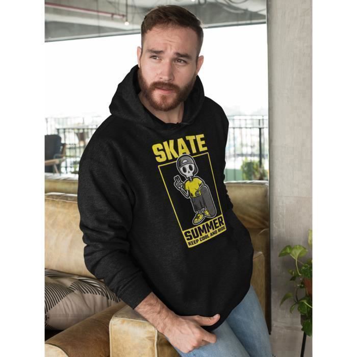 Sweat-shirt à Capuche Halloween Homme – Imprimé Squelette, Polaire Doublée, Style Gothique/streetwear (confortable, Coupe-vent)