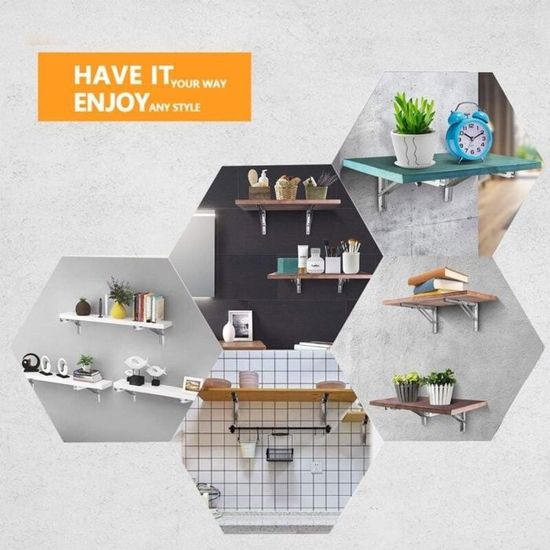 Supports D’Étagère Pliables 200mm Équerre Pliante En Acier Inoxydable Console