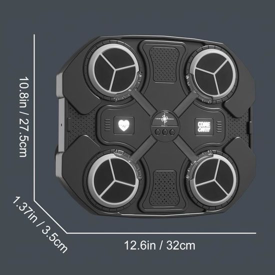 JUOIFIP Machine de Boxe Musicale, Nouvelle LED Boxe Mural Musique avec Gants de Boxe, Mode Bluetooth, 9 Modes de Vitesse et 10 d'entraînement, Mode de Comptage Music Boxing Machine