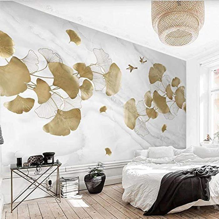 Papier Peint Marbre Blanc et Or | Le Petit Intissé