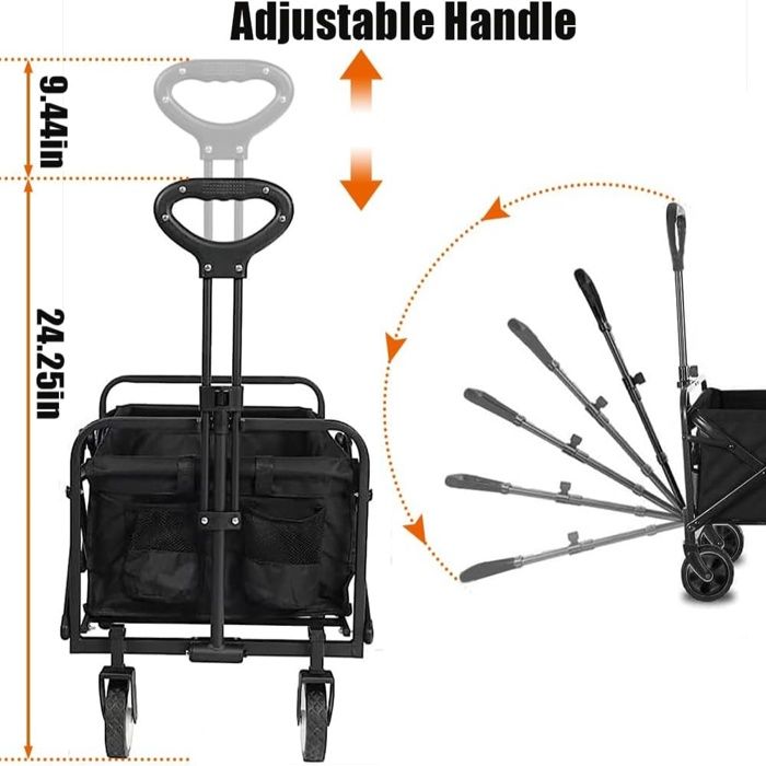 Chariot de Camping pliant avec poignée réglable, roues tout-Terrain de Chariot de Camping pliant avec poignée réglable, roues tout-Terrain de