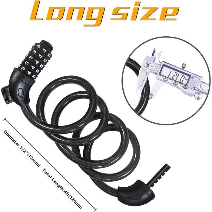 Antivol Pour Trottinette Et Vélo – Cadenas Menottes En Acier A3, Haute Sécurité, Avec Sac De Rangement 3L Et 3 Clés