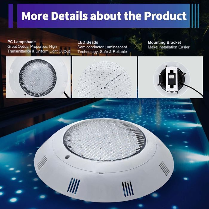 DeeprBlu Lampe Piscine LED Submersible Rechargeable – 31 LEDs, Télécommande RF, Aimant & Ventouse, IP68 Pour Piscine, Spa, Baignoire
