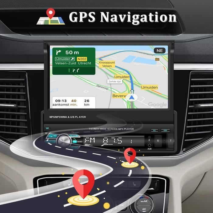 Autoradio Carplay 1 Din 7 Pouces Écran Tactile Réglable Poste Radio Voiture  Bluetooth Android Auto, Radio FM, Lien Miroir pour A146 - Cdiscount Auto