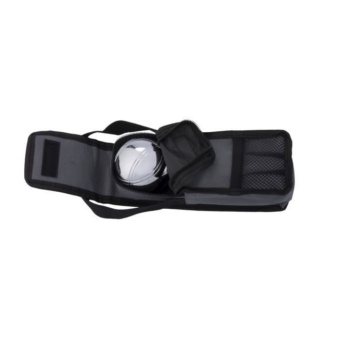 BALOTTI Sac De Pétanque – Compartiment Triplette + Emplacement Cochonet – 25x25x16 Cm, Poches Zippées, 5 Pieds Caoutchouc – Noir Ou Bleu