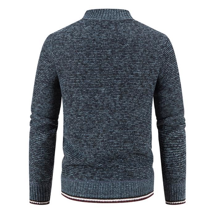Cardigan Cachemire Homme Tricot Automne-Hiver - Col V Solide, Manches Longues, Confort Chaleur Exceptionnel
