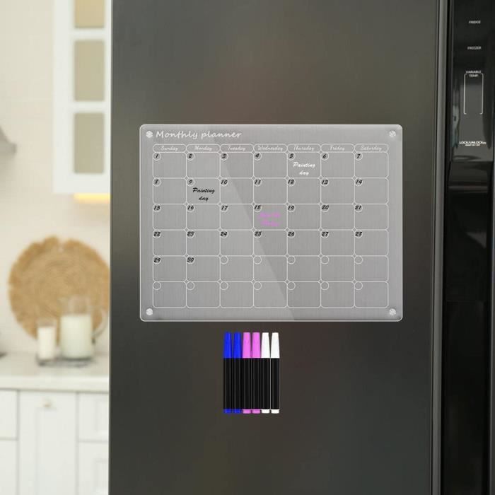 1 Set Acrylique Planning Semaine Magnetique, Transparent Calendrier  Réfrigérateur Magnétique - Cdiscount Informatique