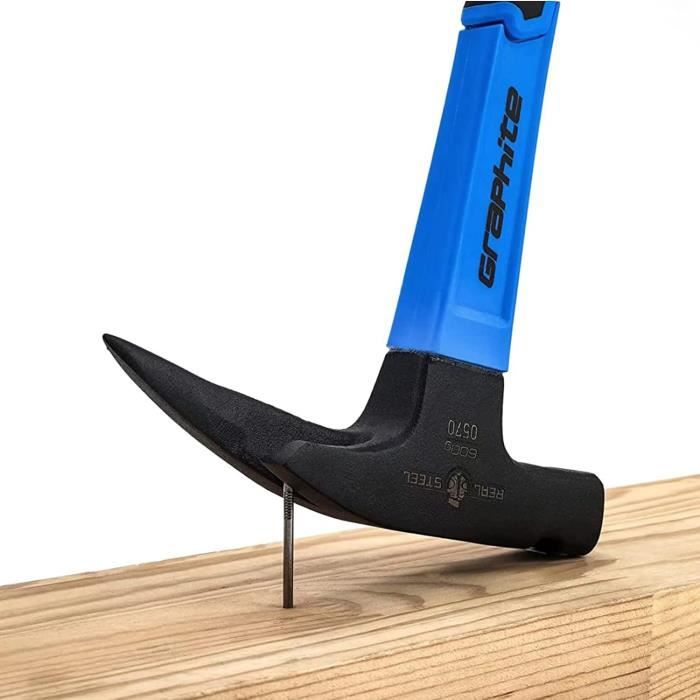 Marteau Charpentier Alyco - Manche Fibre Verre, Tête Acier Carbone - 25mm - Pour Bois/Bricolage