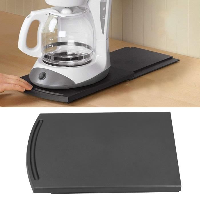 Tapis Coulissant Pour Machine à Café - 30,2x21,7 Cm - Noir - Support Glissant Sous Armoire