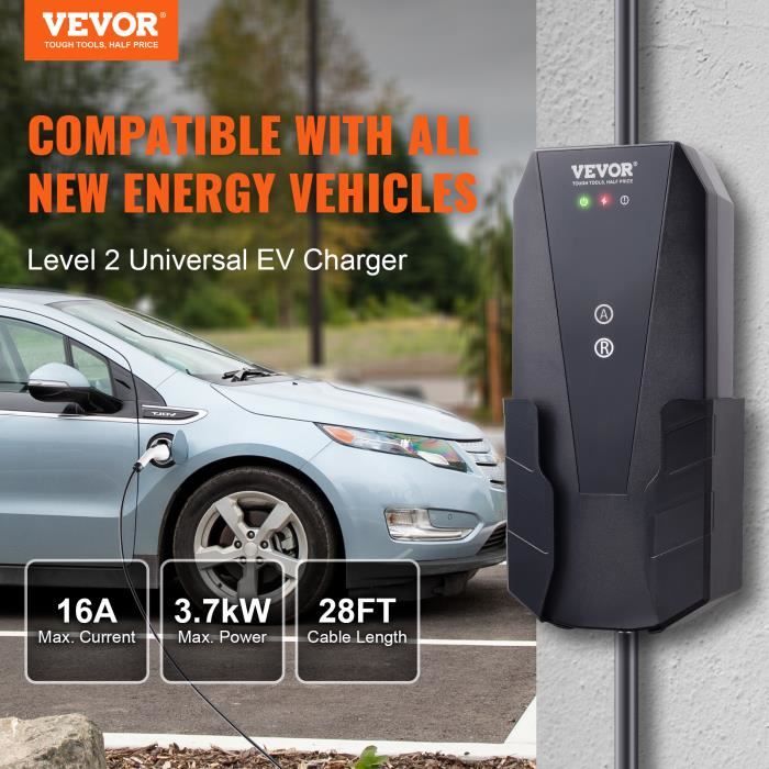 Borne de recharge Portable 11kw 16a EV type-2 EVSE pour voiture électrique,  prise CEE IEC62196-2, bazarland30 - Cdiscount Auto