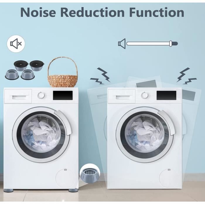 Coussin anti-vibration pour machine à laver, stabilisateur de machine à  laver absorbant les chocs et le son (4 pièces)