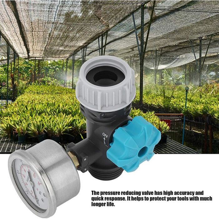 Waterdrukregelklep, G3/4in verstelbare waterdrukregelklep met manometer Kas Tuin Irrigatie Controller