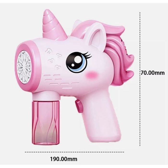 Machine à Bulles Licorne TOYTOPIE – Portable, 80ml De Solution, LED, Rechargeable, Dès 3 Ans (Bleu)