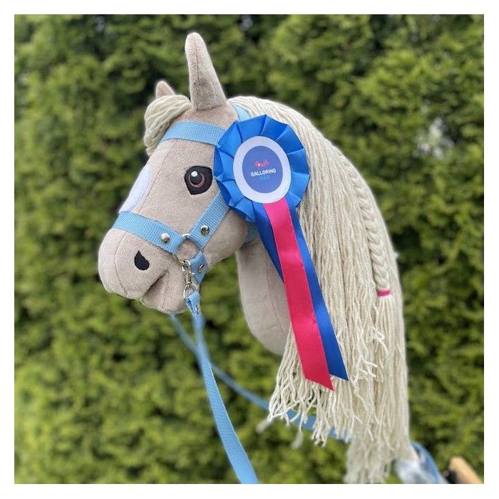 Cheval Bâton Enfant Hobby Horse - Tête Peluche A3, Licol Réglable, Crinière Fluide, Bâton Amovible, Marron