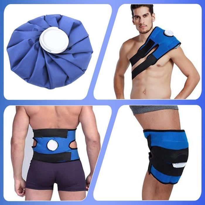 Kit De 2 Poches De Glace Réutilisables LINXOR - Avec Sangle - Chaud/froid - Dimensions 16x20cm - Neuf
