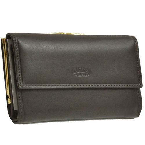 Oakridge Leather Porte-Monnaie Compact à Fermoir Pour Femme - Cuir Véritable Améthyste