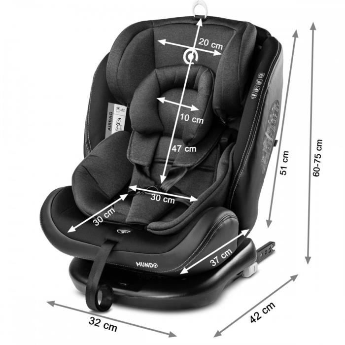 Siège-auto pivotant 360° ISOFIX évolutif Groupe 0+-1-2-3 Gris