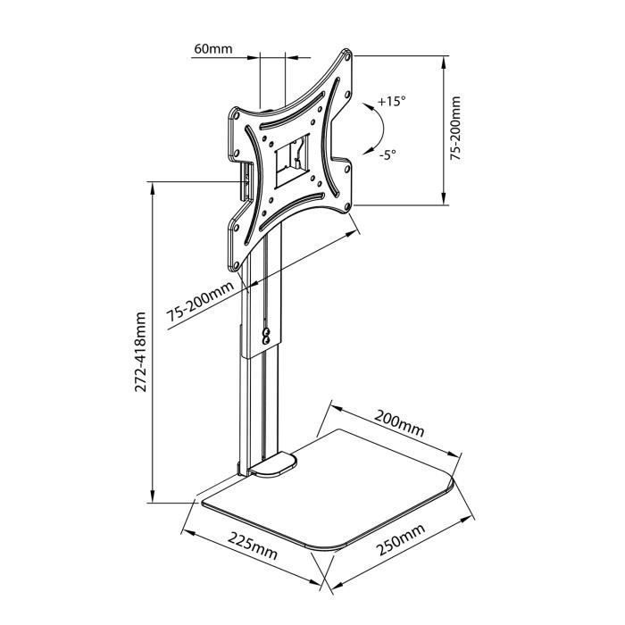 Support Pour Moniteur/ordinateur Portable Maclean MC-933 - Max 20 Kg, 500x260x122 Mm, Bois Aggloméré - 14