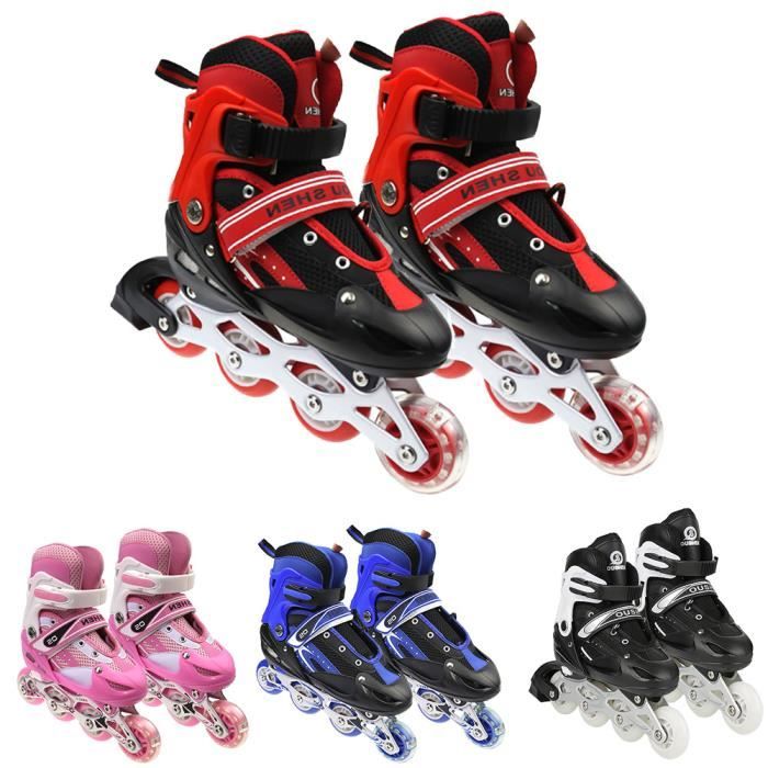 Patins pour enfants AGNESG Roller In Line Rouge Taille M 35