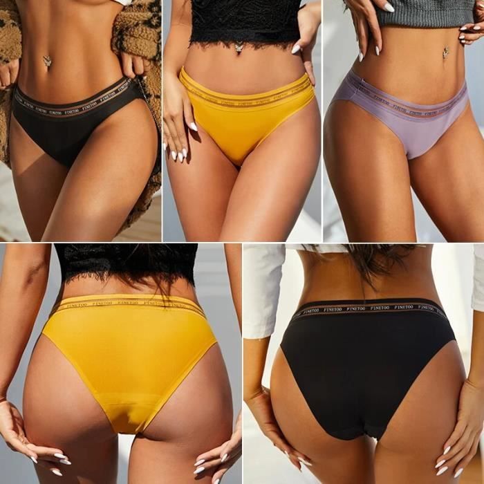 Culotte sexy sans trace pour femme culotte taille basse invisible culotte sans couture sous vetement avec lettre Set 13 C314 Blanc Cdiscount Pret a Porter