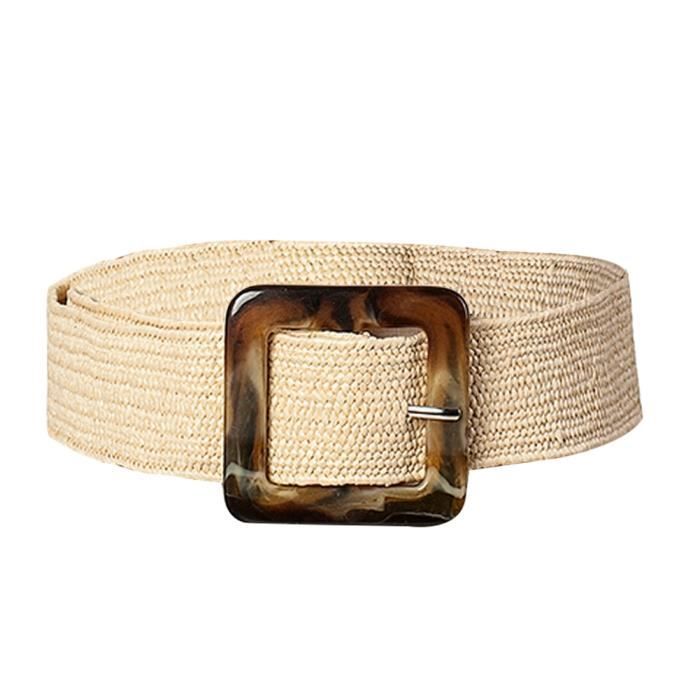 CEINTURE Ceinture en paille tress e pour femme lastique r tro