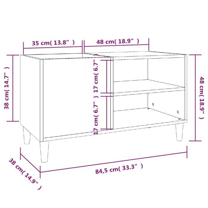 Maison Exclusive - Armoire à disques gris béton 74,5x38x48 cm bois d' ingénierie | Leroy Merlin