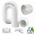 Tuyau d;Échappement de Climatiseur Portable, avec adaptateur, Mobile Tuyau Kit Diamètre de 150 mm, longueur 150 cm, Pour Blanc
