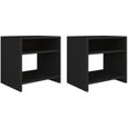 2 pcs Tables de chevet Style Contemporain scandinave - Table d'appoint Armoire de Lit - Noir 40 x 30 x 40 cm Aggloméré♫1161-0