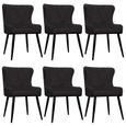 &&7934Lot de 6 Chaises de salle à manger Chaises de Salon Design Scandinave - Ensemble de 6 Fauteuil chaises Noir Velours-0