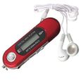 Lecteur Baladeur MP3 Player FM rouge - 8G - Cle USB-0