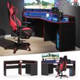 Bureau gamer VICCO Kron - Noir/Rouge - Bureau informatique angle/long - Design moderne et flexible-0
