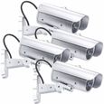 4 caméras de surveillance factices avec détecteur PIR et signal LED-0