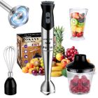 XINXU Mixeur Plongeant 700W Vitesse Réglable Mélangeur à Main Multifonction, Lames acier inoxydable 304, tasse à mesurer, hachoir, fouet