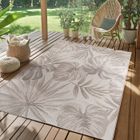 SIMPEX Tapis d'extérieur Beige 240x340 cm, idéal pour la cuisine,Design de feuilles de palmier