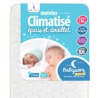 Babysom - Matelas Bébé Climatisé - 60x120 cm | Réversible : 1 Face Été Fraîche et 1 Face Hiver Ouatinée | Anti-acarien | Oeko-Tex®