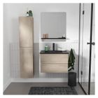 MOB-IN Meuble simple vasque 60cm SORRENTO Décor chêne +vasque+robinet+miroir+colonne